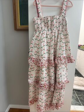 NWT Tiered Sundress with Pink and Red Strawberry pattern, Lovelo L